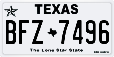 TX license plate BFZ7496