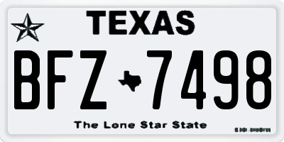 TX license plate BFZ7498