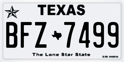 TX license plate BFZ7499