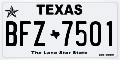 TX license plate BFZ7501