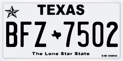 TX license plate BFZ7502