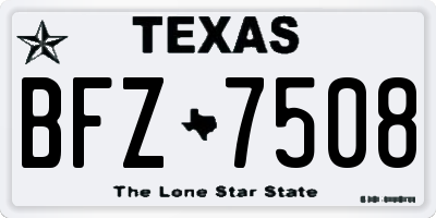 TX license plate BFZ7508