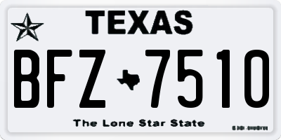 TX license plate BFZ7510