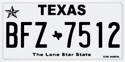 TX license plate BFZ7512