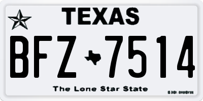 TX license plate BFZ7514