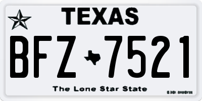 TX license plate BFZ7521