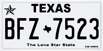 TX license plate BFZ7523