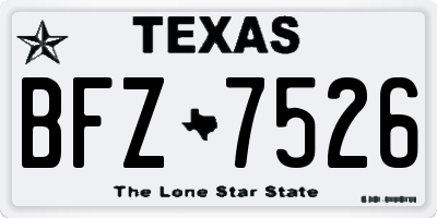 TX license plate BFZ7526