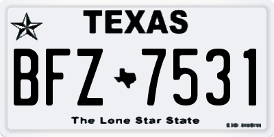 TX license plate BFZ7531