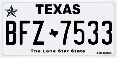 TX license plate BFZ7533