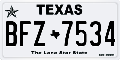 TX license plate BFZ7534