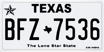 TX license plate BFZ7536