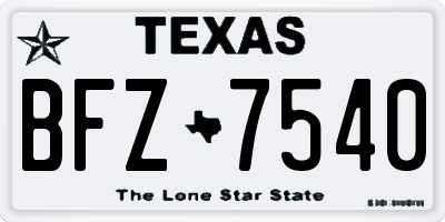 TX license plate BFZ7540