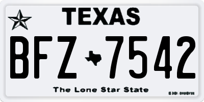 TX license plate BFZ7542