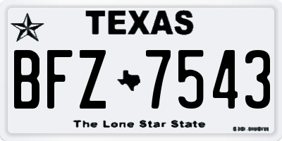 TX license plate BFZ7543