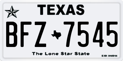 TX license plate BFZ7545