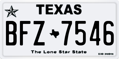 TX license plate BFZ7546
