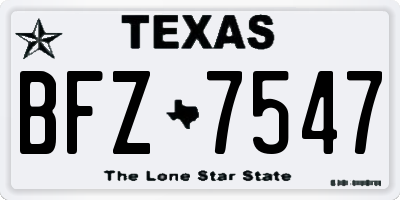 TX license plate BFZ7547