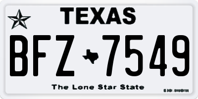 TX license plate BFZ7549