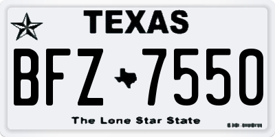 TX license plate BFZ7550