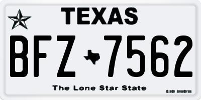 TX license plate BFZ7562