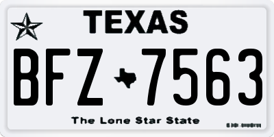 TX license plate BFZ7563