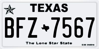 TX license plate BFZ7567
