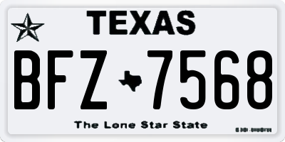 TX license plate BFZ7568