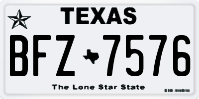 TX license plate BFZ7576