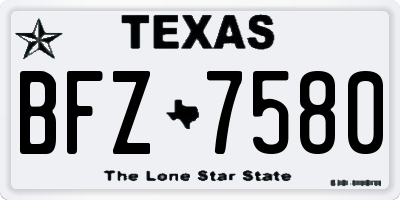 TX license plate BFZ7580