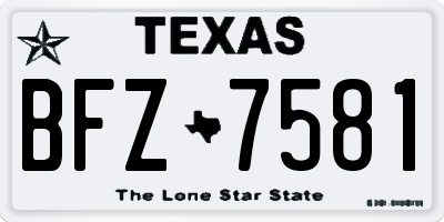 TX license plate BFZ7581