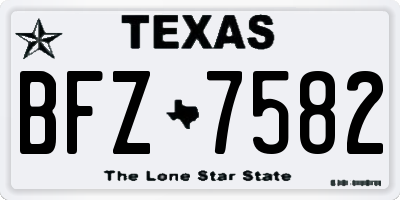 TX license plate BFZ7582
