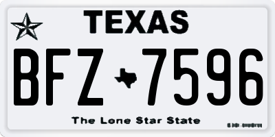 TX license plate BFZ7596