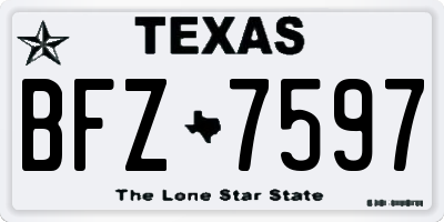 TX license plate BFZ7597