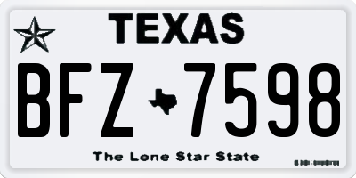 TX license plate BFZ7598