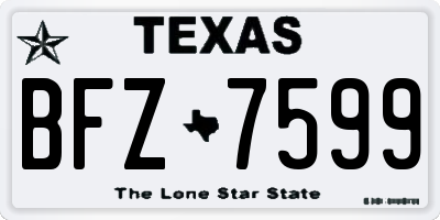 TX license plate BFZ7599