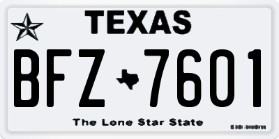 TX license plate BFZ7601