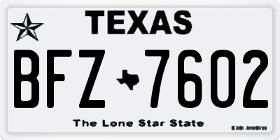 TX license plate BFZ7602