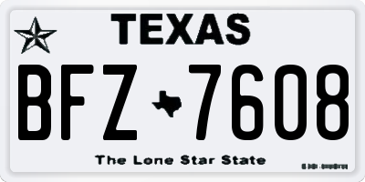 TX license plate BFZ7608