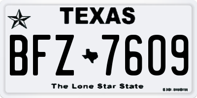 TX license plate BFZ7609