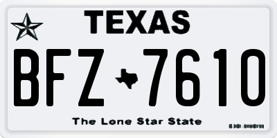 TX license plate BFZ7610