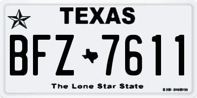 TX license plate BFZ7611
