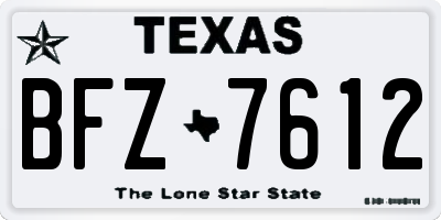 TX license plate BFZ7612