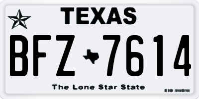 TX license plate BFZ7614