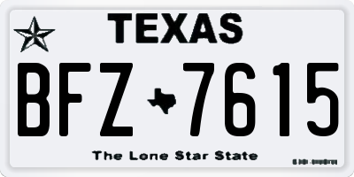 TX license plate BFZ7615