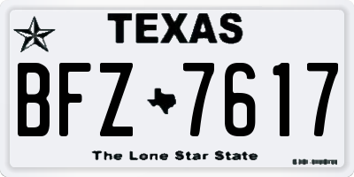 TX license plate BFZ7617