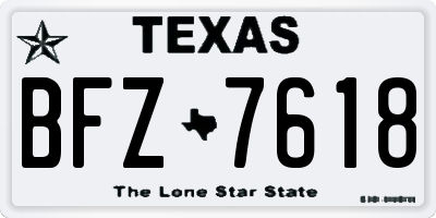 TX license plate BFZ7618