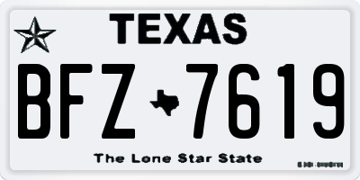 TX license plate BFZ7619