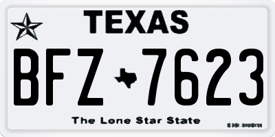 TX license plate BFZ7623