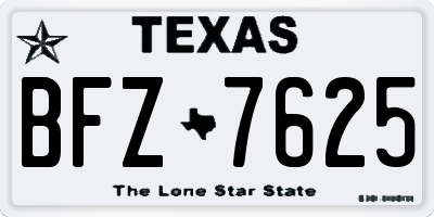 TX license plate BFZ7625